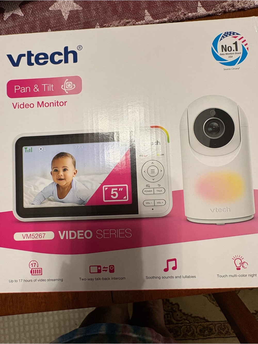 VTech White Pan & Tilt Video Monitor with 5" Screen - VM5267